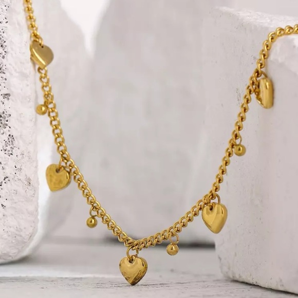 💛Gold plated hearts chain necklace - Picture 7 of 7